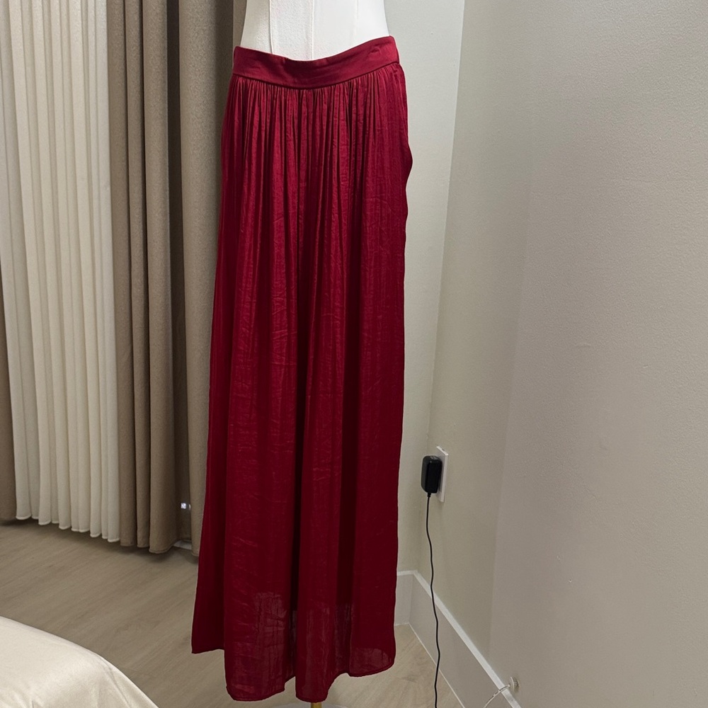 Elegant Red Maxi Skirt